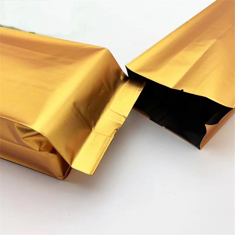 Golden Vacuum Sealer Aluminum Foil Storage Bag Coffee Tea Packaging Food Heat Sealing Bag Kitchen Supplies 50pcs/lot