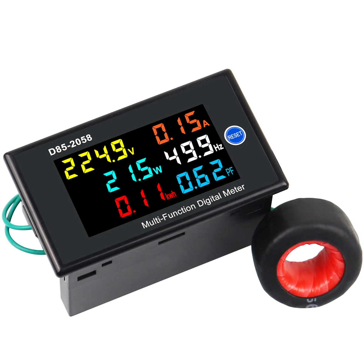 6 In 1 Voltmeter Ammeter Digital LCD Meter Voltage Current Active Power Factor Frequency Energy AC 40-300V 200-450V 100A