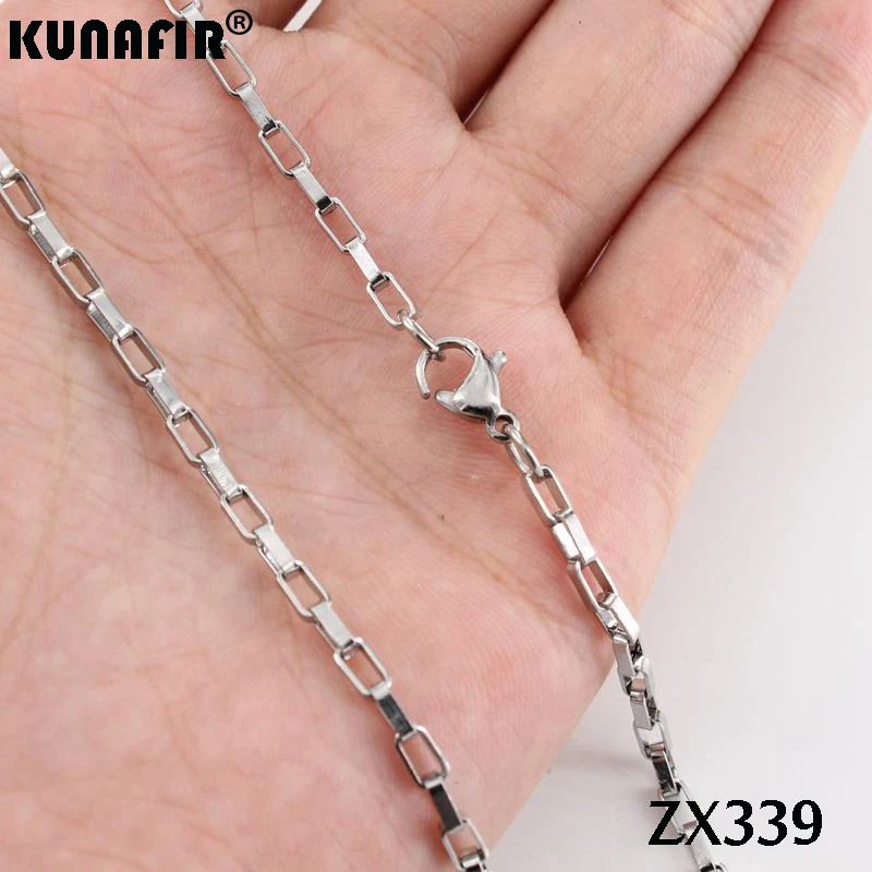 long box chain stainless steel necklace Male Choker Female Accessories - Image 5