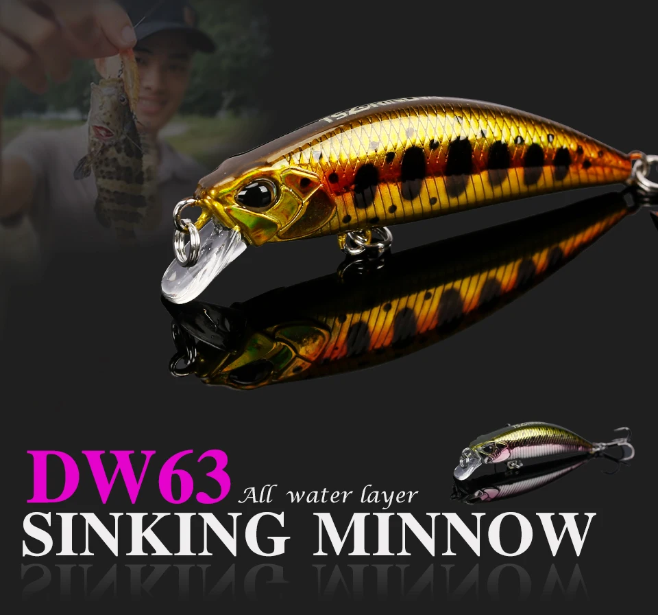 Tsurinoya 14-teiliges Bestseller-Set DW63 Sinkender Mini-Minnow-Köder 50mm 5g Angelköder mit Lebensechten 3D-Fischaugen – Detail 1