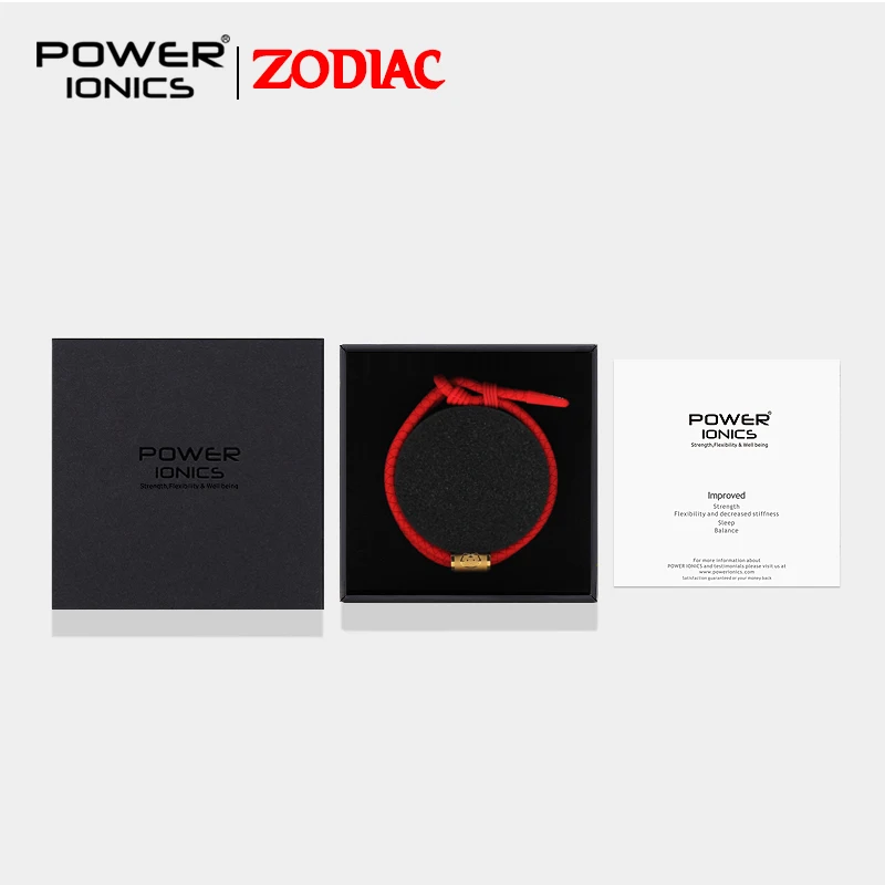 Power Ionics 12 Lucky Zodiac Waterproof Anions Sports Fashion Bracelet Free Engrave