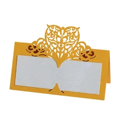 50/100Pcs Love Heart Laser Cut Table Name Place Cards Lace Name Message Setting Card Wedding Birthday Party Favor Decoration