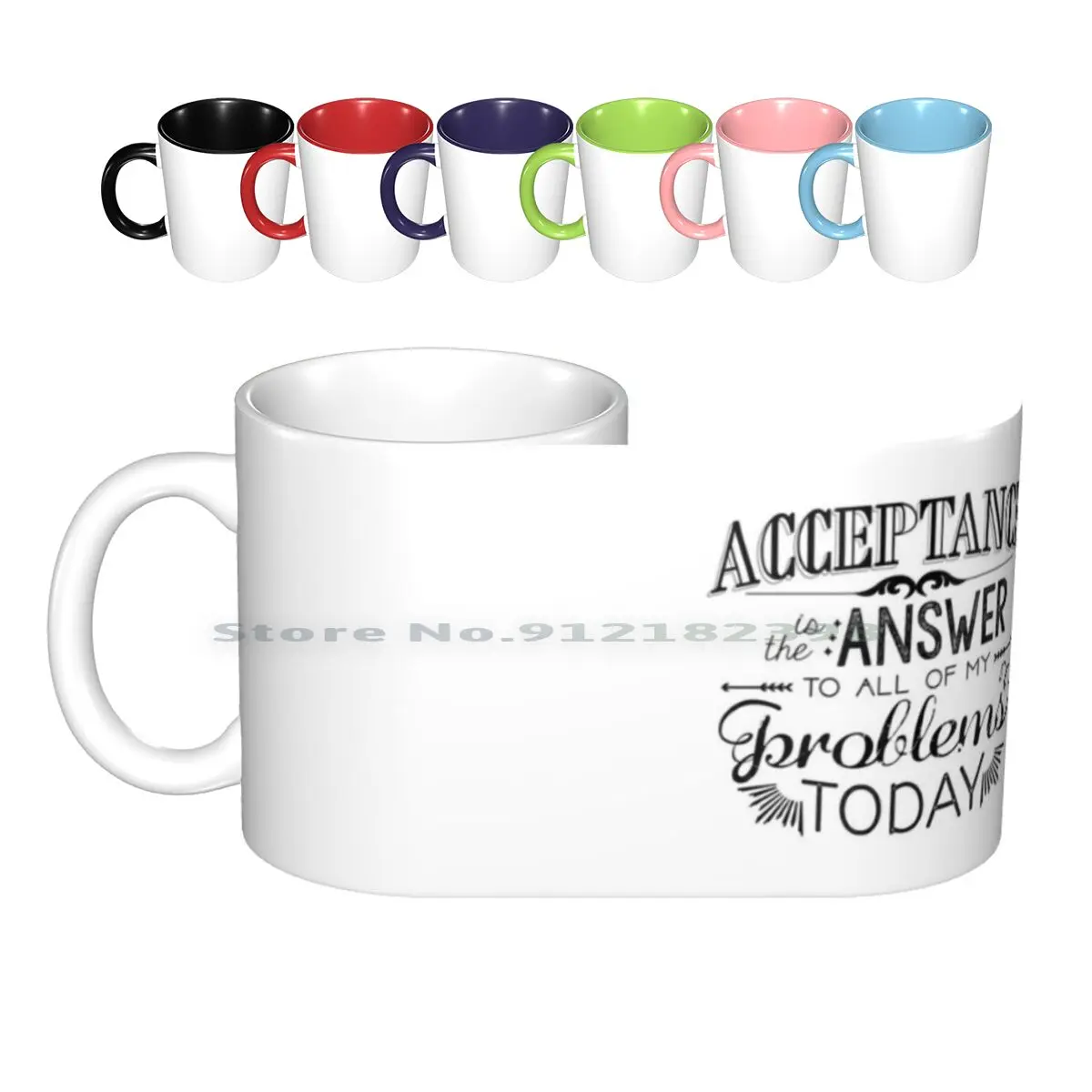 Acceptance Is The Answer - Chalk Typography Ceramic Mugs Coffee Cups Milk Tea Mug Acceptance Acceptance Is The Answer All My