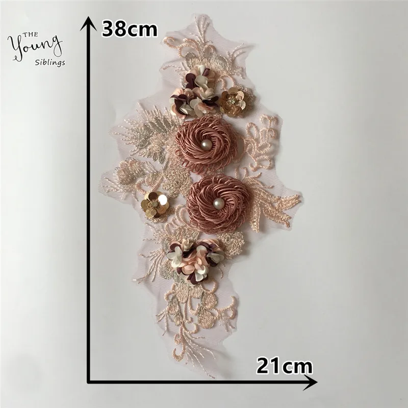 New arrive Embroidery Lace collar 3D flower Applique Wedding clothing Decorate Boutonniere Patch Sewing DIY ABS pearl Accessory