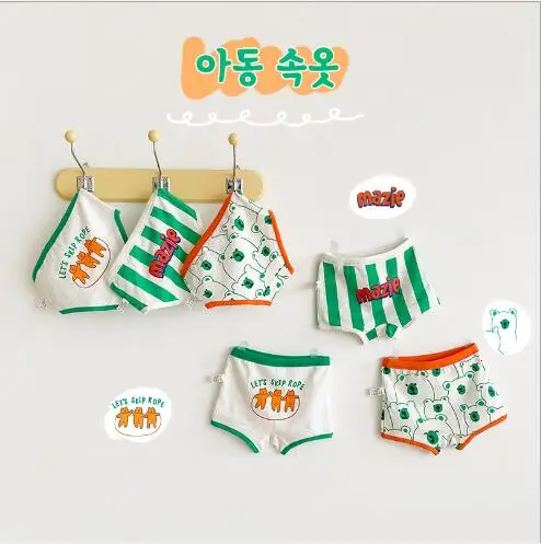 3Pcs pack Letter cartoon underwear baby shorts cotton children\'s underwear for boy