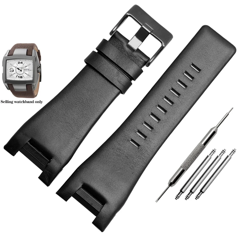 Genuine Leather Watch Strap for Diesel DZ1216 DZ1273 DZ4246 DZ4247 DZ4287 Bracelet Mens Watchband Wristwatches Notch Band 32mm