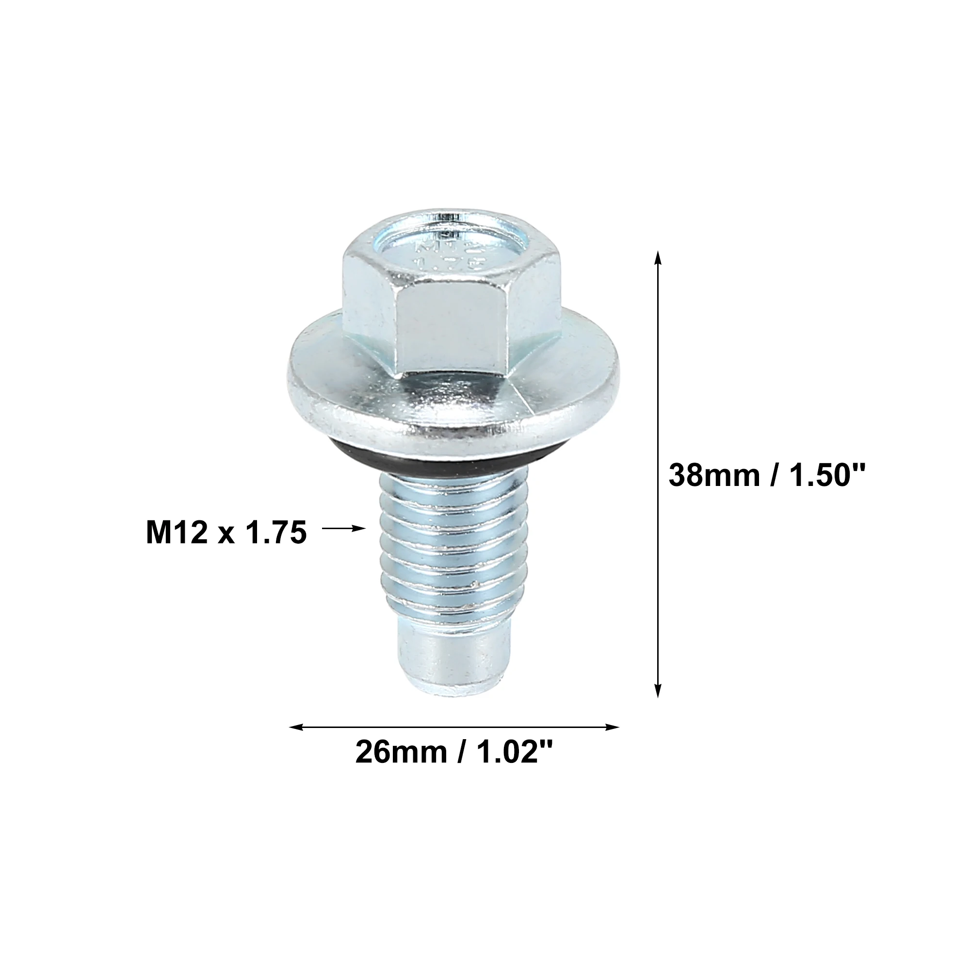 X Autohaux 1/2/4Pcs M12 x 1.75 korek spustowy oleju silnikowego śruba z pierścieniem uszczelniającym ze stali nierdzewnej zamiennik dla Buick