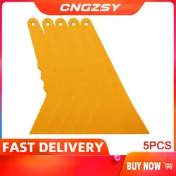 CNGZSY 5pcs Car Film Tools Triangle Plastic Yellow Scraping Applicator Sharp Squeegee Bubble Scraper For Car Film Wrapping 5A01