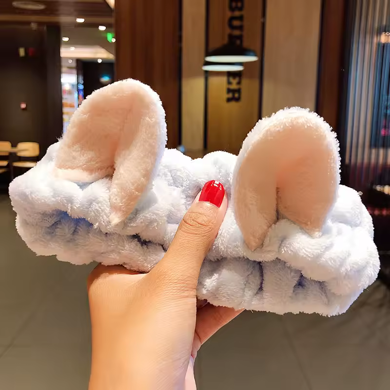 Wash Face Hair Holder Hairbands Soft Warm Coral Fleece Bow Animal Ears Headband For Women Girls Turban Fashion Hair Accessories - Image 28