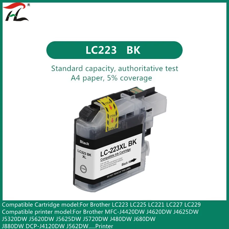 223 Cartridge Replacement for Brother LC223 LC 223 LC223Bk Ink Cartridge for DCP-J4120DW MFC-J4420DW/J4620DW 4625DW 5320DW