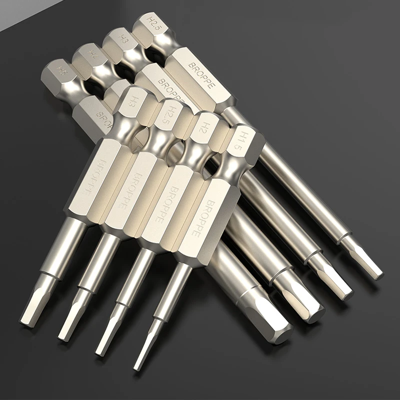 8Pcs Hex Head Allen Wrench Drill Bits Set 1.5-8mm Metric Power Screwdriver Bits Magnetic Tip Hex Key Screwdriver Socket Bit