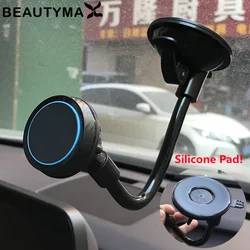 Flexible Long Arm Magnetic Car Phone Holder Silicon Pad Strong Sucker Magnet Phone Stand Holder For Smartphone Car Accessories