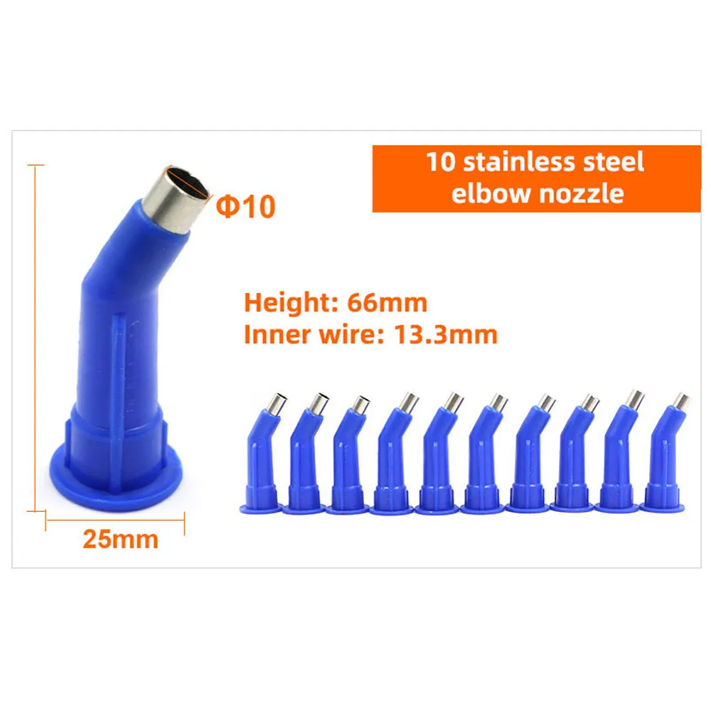 10 stücke Pneumatische Klebepistole Düse Zubehör 6/8/10 MM Edelstahl Kleber Düse Weiche & Harte kleber Düse Adapter Set Kleber Düse – Detail 10