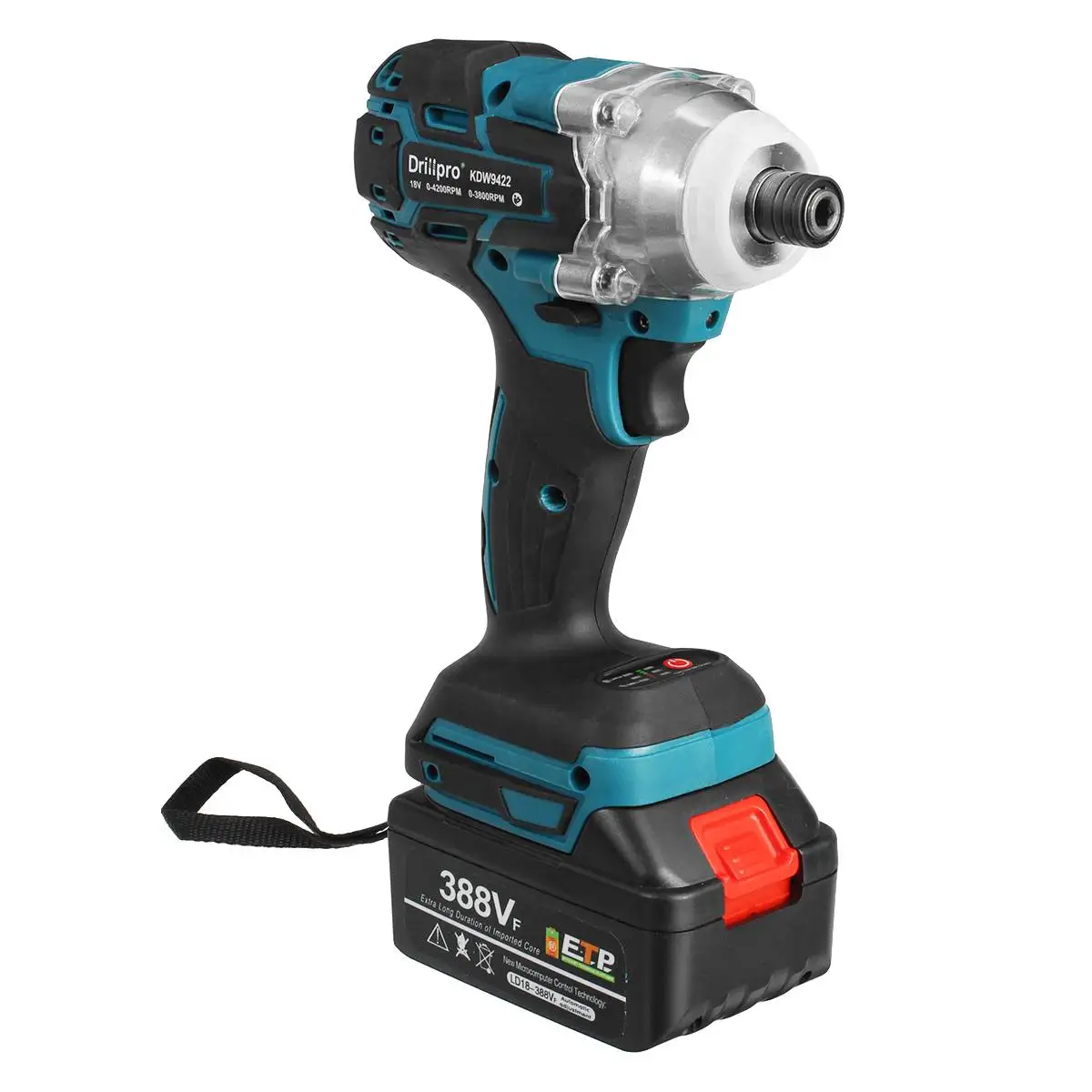 Drillpro 388VF Không Chổi Than Điện Tua Vít 1/4 Inch Dụng Cụ Điện Máy Khoan + Đèn LED Cho Makita Pin 18V