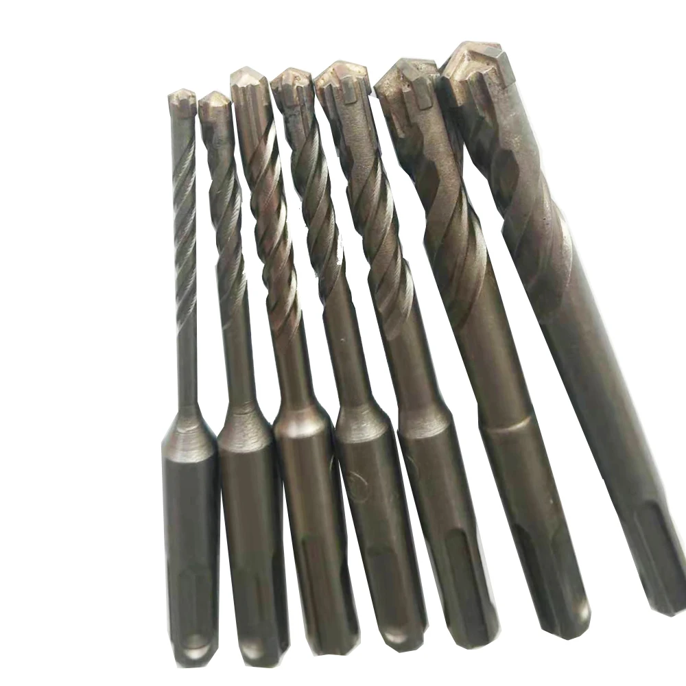 7Pcs/sets 110mm Electric Hammer  Drilling Bits 4-12mm Cross Type Tungsten Steel Alloy SDS Plus for Masonry Concrete Rock Stone