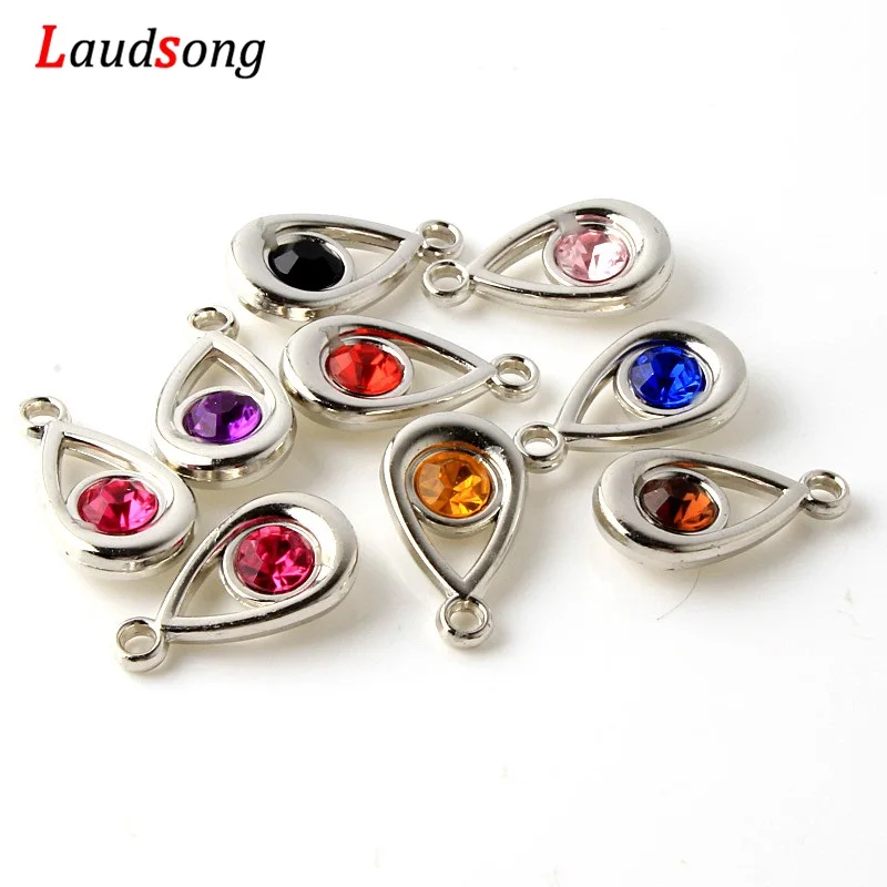 50 Stück Wassertropfen Inlay Acryl Bohrer CCB Herz Charms Kunststoff Anhänger für Schmuckherstellung DIY Charm Armband Halskette – Detail 2