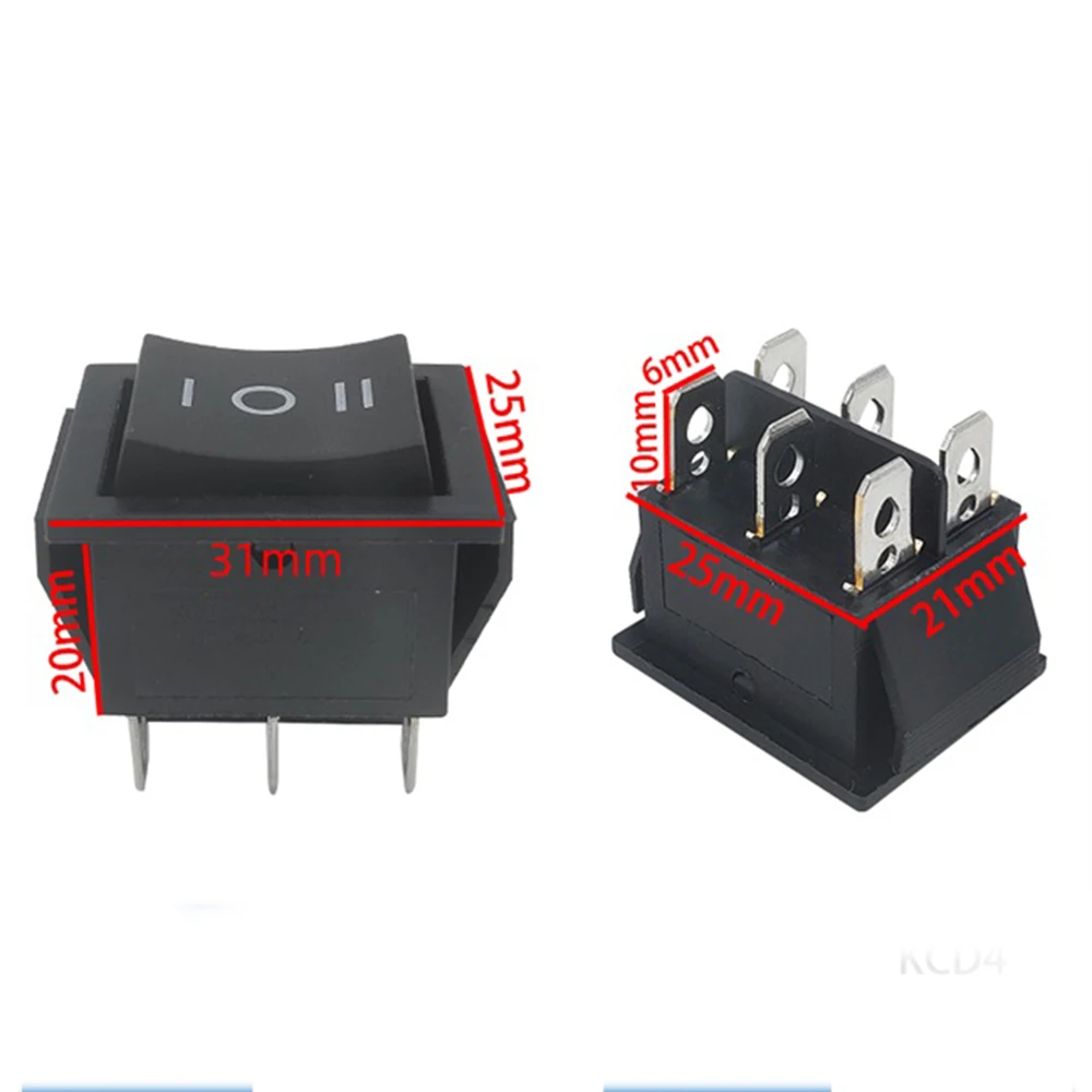 Kcd2 1pcs rocker switch power switch switch 3 positions 6 electrical equipment with light switch 16a 250vac / 20a 125va