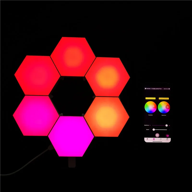 Smart APP Control RGB Night Lamp for Bedroom Decor New Quantum Lamp DIY LED Night Light Creative Geometry Assembly Panels