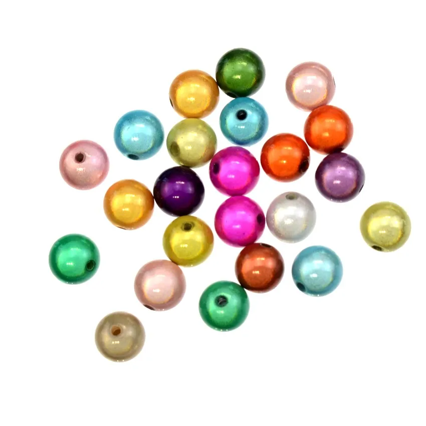 Shining Mixed 3D Illusion Miracle Dream Acrylic Round Spacer Beads Charms 4/6/8/10/12/14/16/18/20mm Pick Size For Jewelry Making