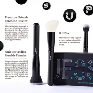Jessup 10 Buah Set Kuas Rias Bedak Sintetis Alami Alas Bedak Eyeshadow Eyeliner Kuas Spoolie Perona Alis Broach T323 12 kuas jessup penjualan terbaik - №