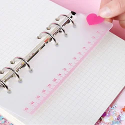 6pcs/lot A5/A6 Plastic Straight Bookmark Ruler for 6 Holes Loose Leaf Spiral Notebook Diary Creative Ruler Drafting Supplies