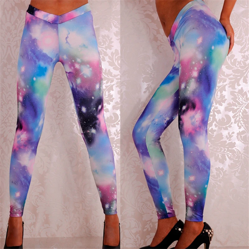 Leggings for Women Soft Classic Floral Galaxy Print Novelty Stretchy Elastic Waist Light Weight Ankle Length Womens Leggings