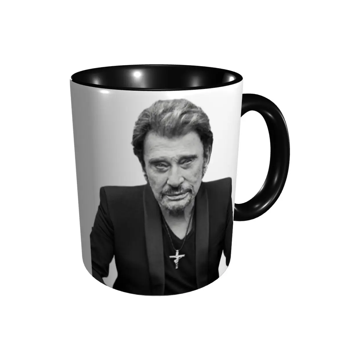 Promo Johnny And Hallyday Sticker Mugs Novelty Cups Mugs Print Humor Graphic R337 Case beer mugs