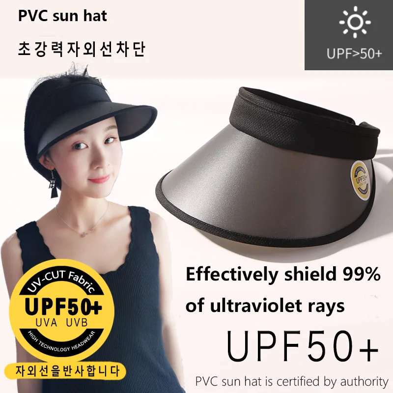 2021 NEW Women anti-ultraviolet sun hatvisor wide-brimmed hat beach hat adjustable UV protection female cap packable Sun hat