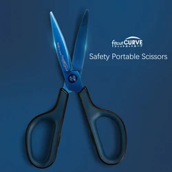 1pc PLUS Scissors Anti-stick 3D Curved Blade Highly Durable Plating Fluorine/Titanium Safety Portable Office Student DIY Tools