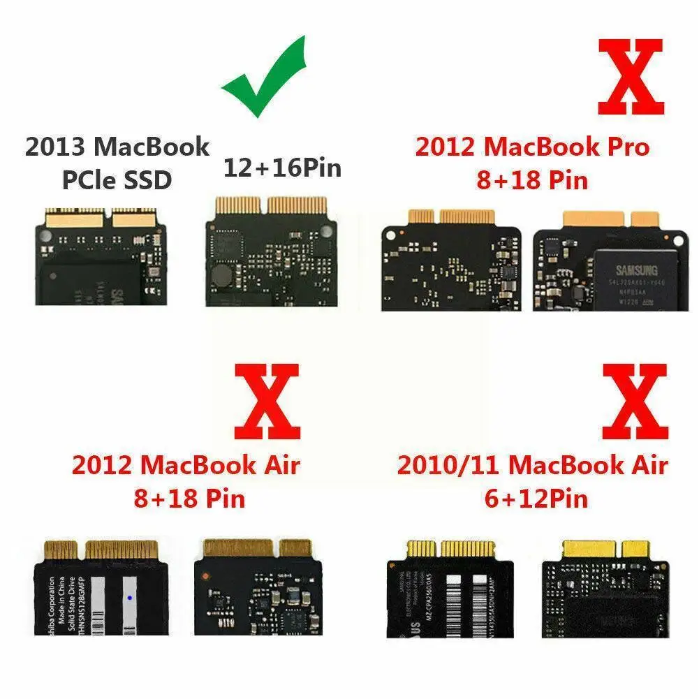 12 + 16 Pin SSD do M.2 NGFF pci-e konwerter adaptera do Apple Air Pro A1465 2013-2015 A1466 SSD R8J2