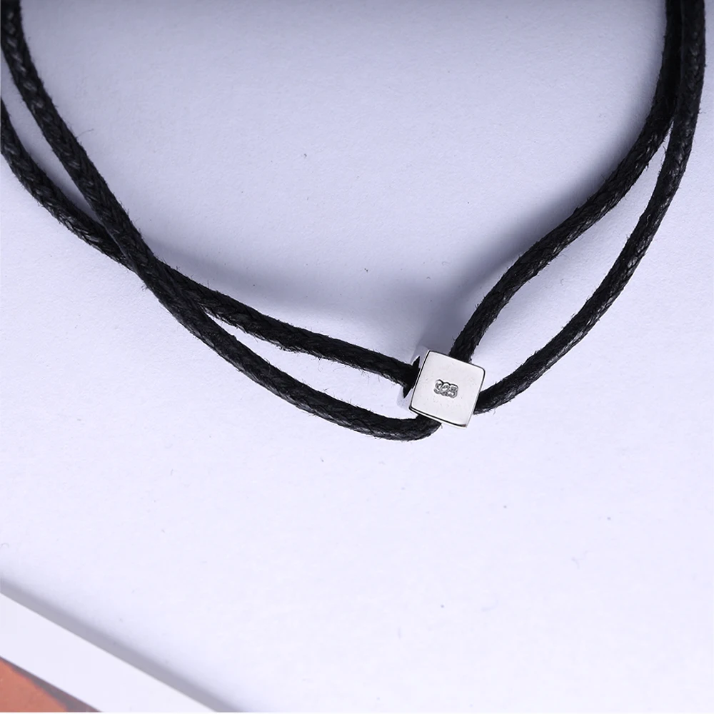 SHADOWHUNTERS الأصلي 925 فضة كريستال أساور قابل للتعديل حبل أسود بيجو فام الفاخرة صنع المجوهرات النساء هدية