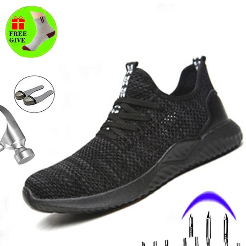 

Summer Breathable Men's Shoes Casual Men's Safety Shoes Fashion Anti-smashing Anti Puncture Work Boots GPQPXW 37-46 Large