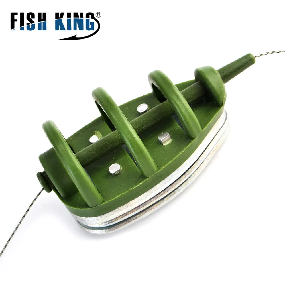 FISH KING Carp Fishing Accessories Artificial Lure Cage Feeder 60g-80g Europe Fish Group Hook for Bait Fishing Feeder Tackle