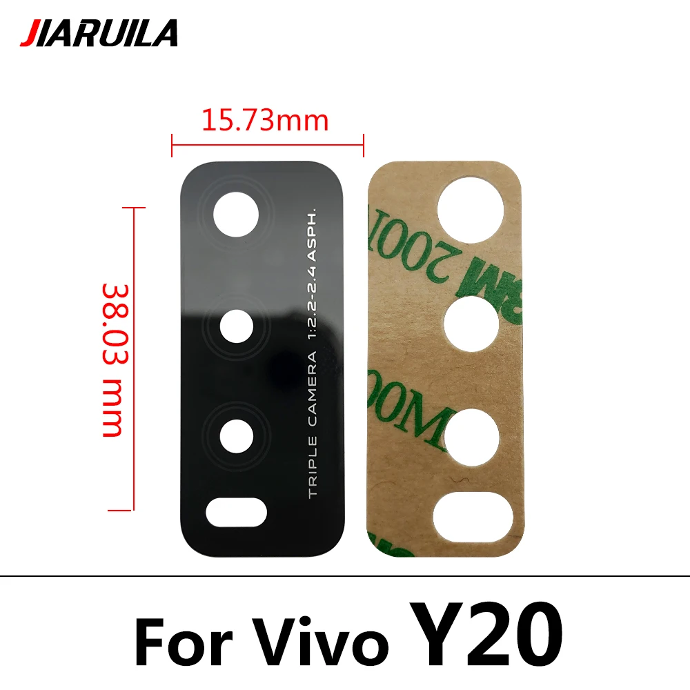 Lente de câmera de vidro traseiro para Vivo, traseiro, IQOO 3, U3, Z1, S7, S9e, V17, X21, X50 pro, Y9S, Y20, Y31, Y51, Y51S, Y73S, y93, Y16, Y02S, 5 PCes, novo