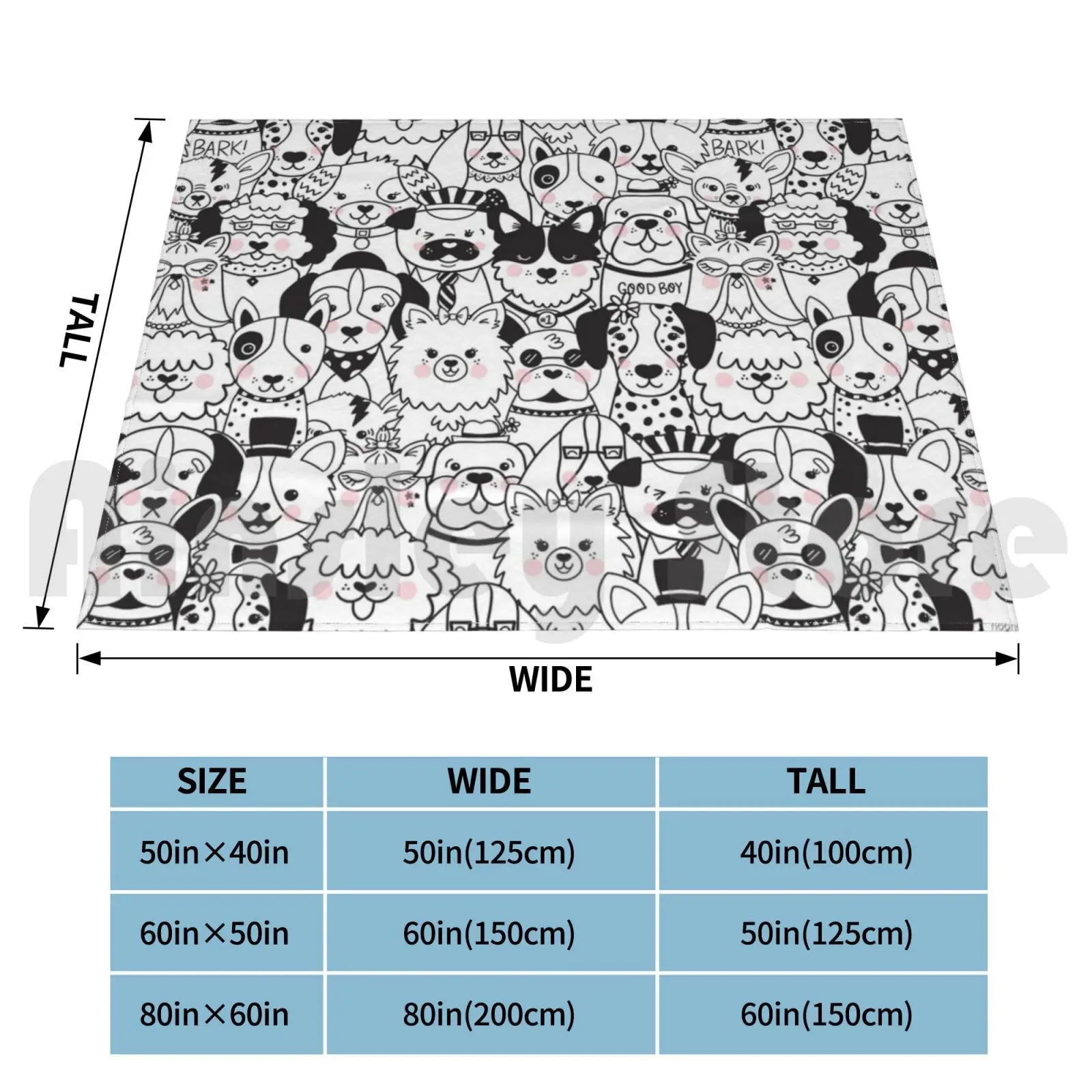 Puppy Party Blanket For Sofa Bed Travel Dogs Puppies Puppy Corgi Dalmatian Bull Dog Sheepdog Chihuahua Hound