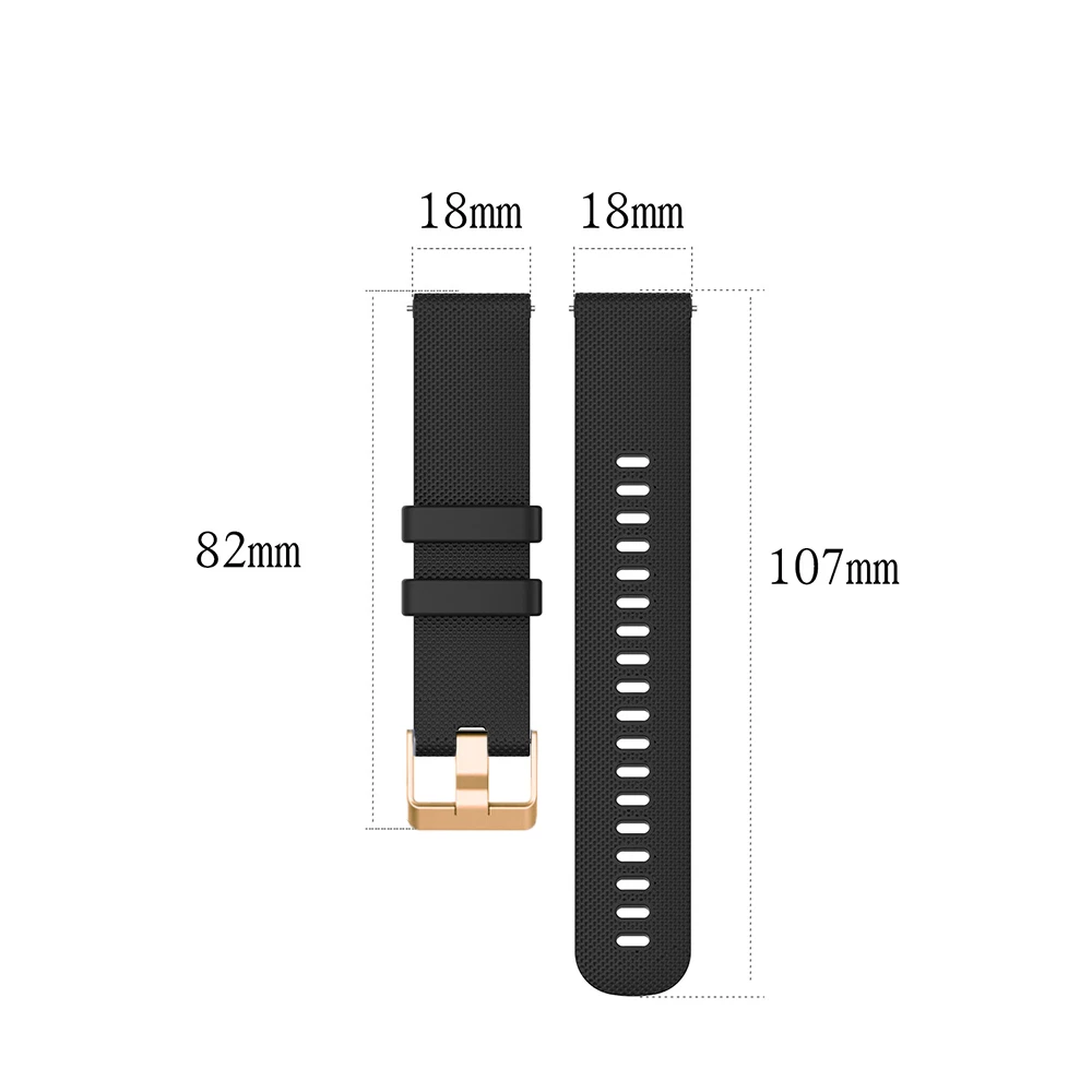 Tali Jam Tangan 18Mm untuk Ticwatch C2/Garmin Vivoactive 3S/4S Move 3S Mengaktifkan Tali Silikon Cerdas Aksesoris Pengganti Easyfit