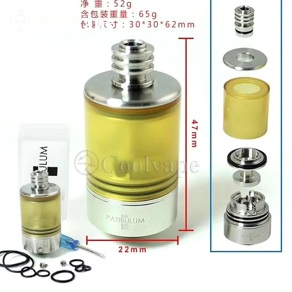 

Атомайзер rta для электронной сигареты wolf coolvape SXK patibulum rta MTL rta single coil 22 мм 316ss PEI 3,5 мл