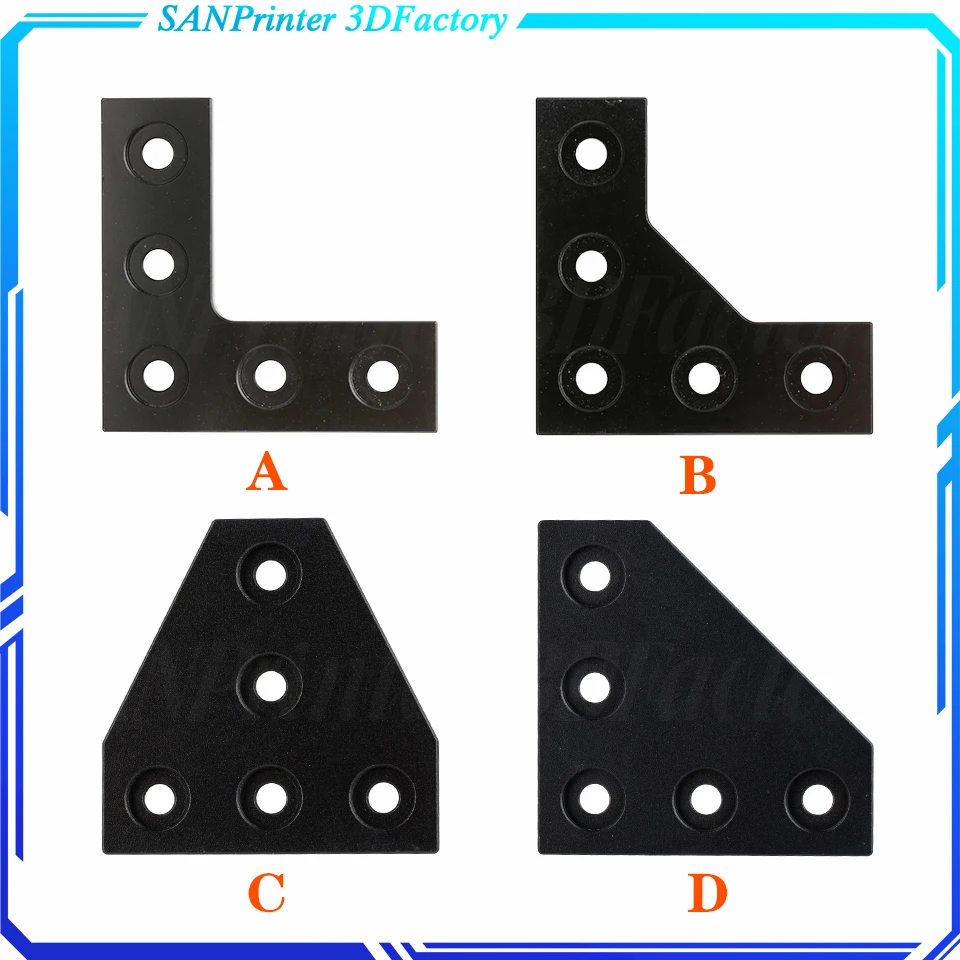 5 Holes 90 Degree Joint Board Plate Corner angle Bracket Connection Joint strip for 2020 Aluminum Profile L type 3d printer part