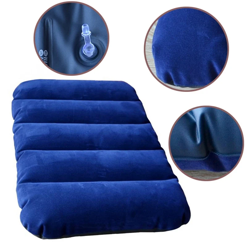 New Outdoor Portable Folding Inflatable Pillow Double Sided Flocking Mini Pillow for Camping Travel Hiking