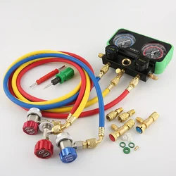 HOWHI Pressure Manifold Gauge Hose Kit for R134A  R22 R410 Refrigerant Car Air Conditioning  with Storage Box