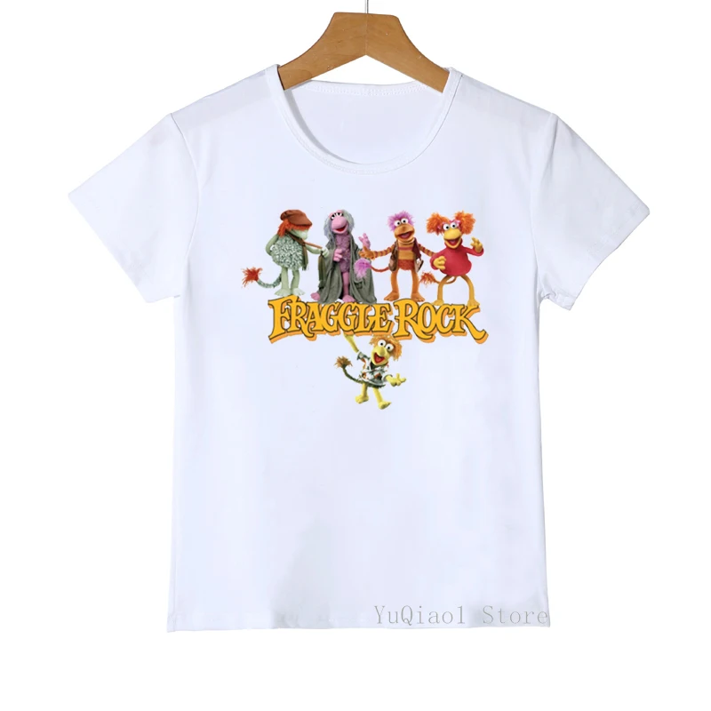 Śmieszne Fraggle Rock nadruk kreskówkowy Tshirt dziewczyny/chłopcy dzieci ubrania Harajuku Kawaii dzieci odzież letnia moda T Shirt topy