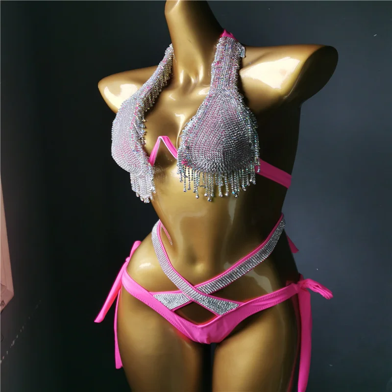 2021 venus wakacje diamentowe frędzle stroje kąpielowe seksowne bikini set bling kamienie rhinestone strój kąpielowy damskie kostiumy kąpielowe