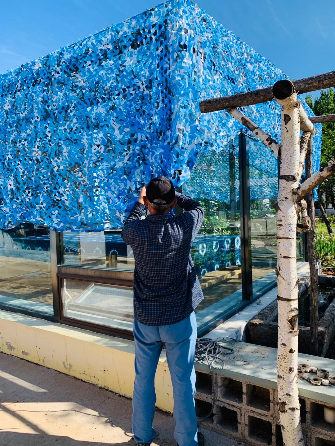 3 x 5 m, 3 x 8 m, 3 x 10 m, 4 x 5 m, verstärktes Tarnnetz, Schwimmbad, Strandpavillon, Garten, Sonnenschutz, Camo-Leinwandnetz, 7 Farben – Detail 12