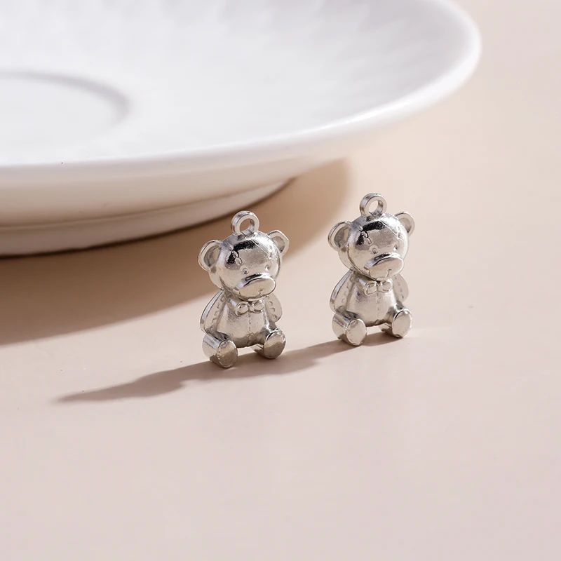 20pcs/lot Fashion Small Pig Bear Charms for Jewelry Making DIY Alloy Animal Charms Earrings Pendants Necklace Accessories