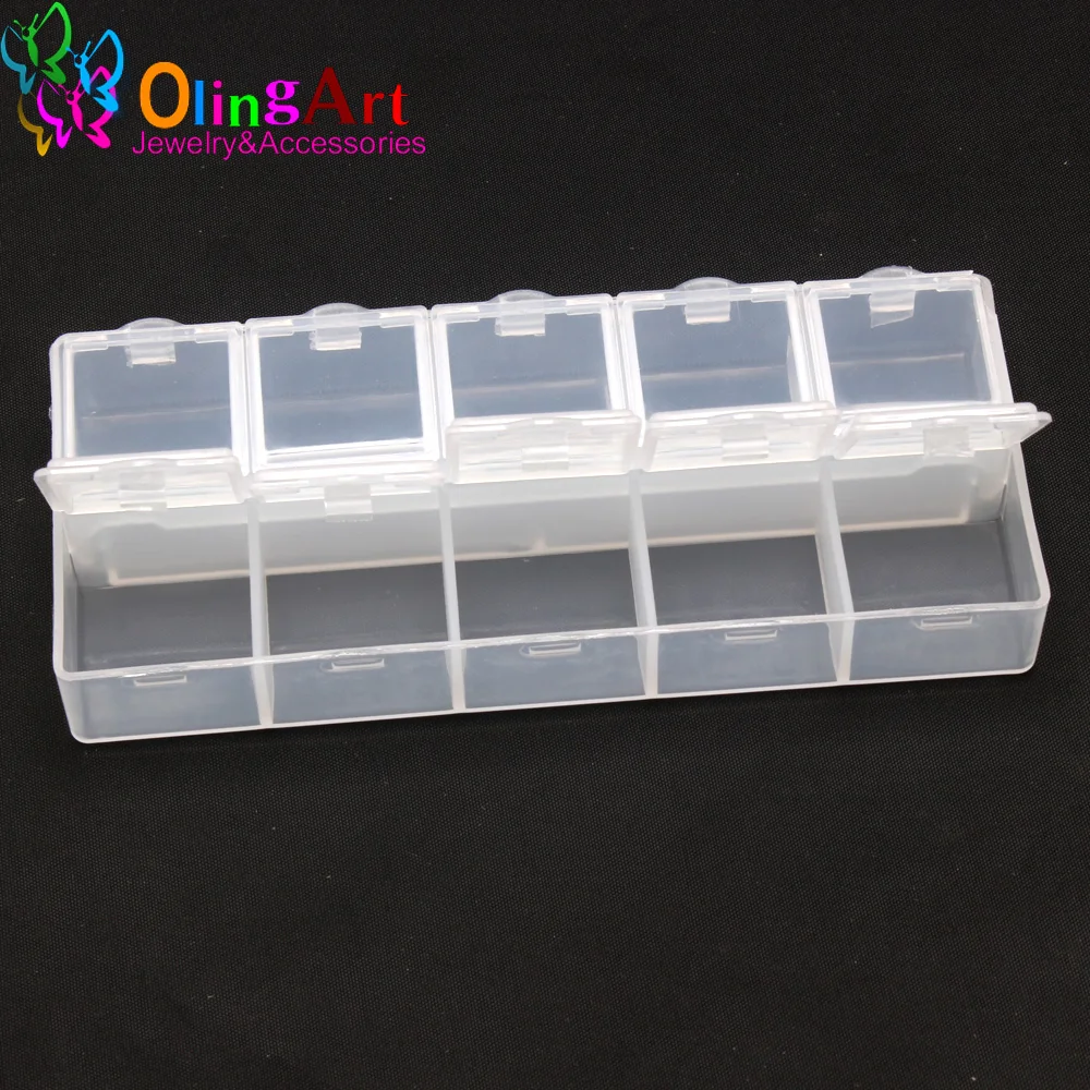 Adjustable Removable / Adjustable / Double Row 10 Grids Plastic Storage Box Jewelry Storage Box Olingart