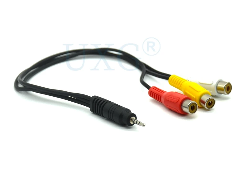 2.5mm Jack Male To 3 RCA Female Composite Audio Video Adapter Cable 3RCA Audio Connector Converter Extension AV Cable