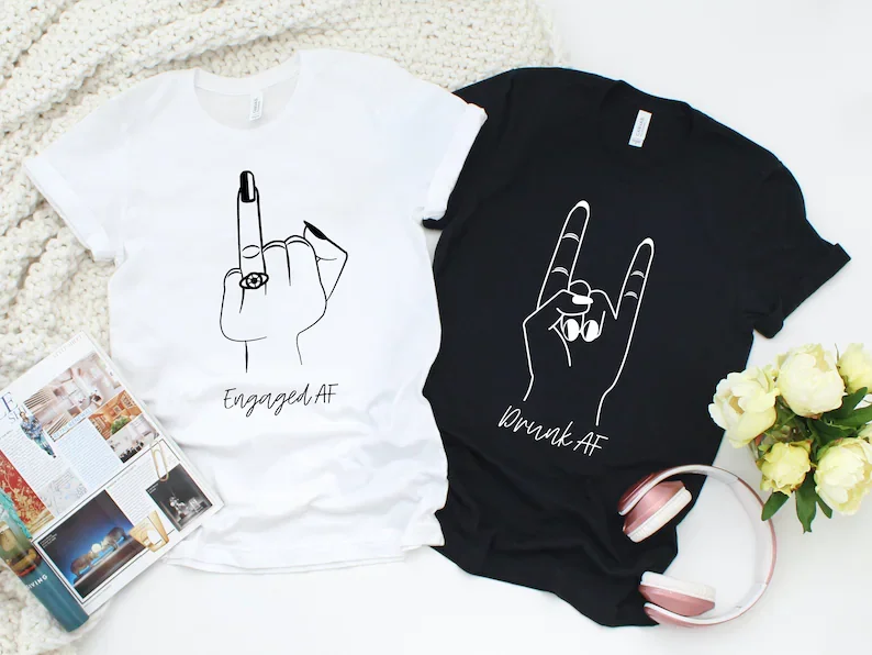 

Bride Shirt, Engaged AF Shirt, Drunk AF, Engaged Shirt, Bride Finger Shirt, Bachelorette Party Shirt, Engagement Announcement