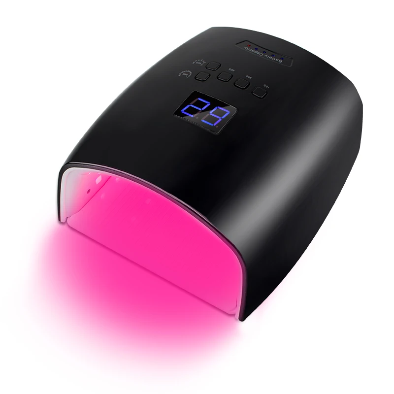 New 48W Portable Cordless Wireless Rechargeable RED White Light Professional Gel Nails Dryer Curing Lamp