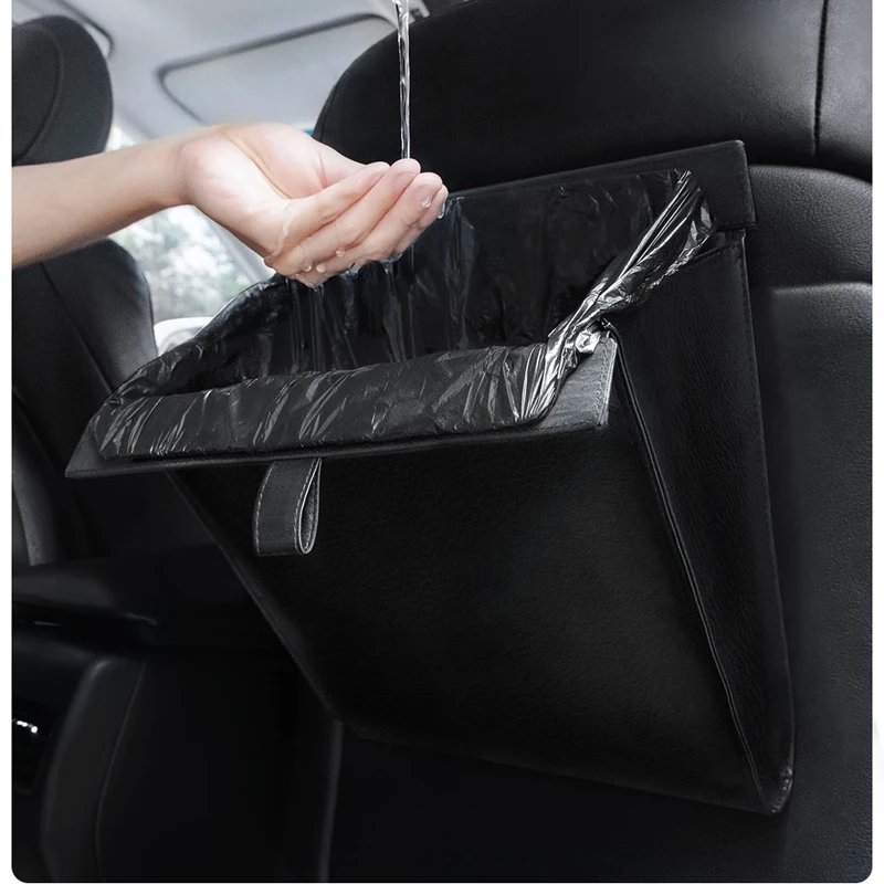 Xiaomi qualitell torba na śmieci samochodowa szczelna blokada zapach łatwa instalacja nie zajmuje miejsca z prezentem 100 worki na śmieci skóra pcv
