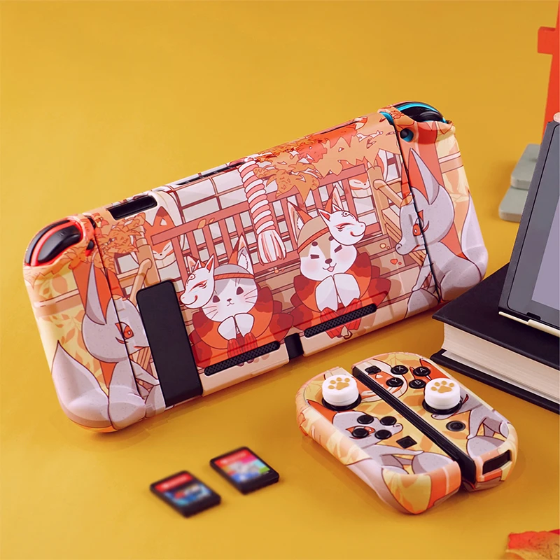 

Cute Fox Nintend Switch Case Protective Shell Split Housing Hard Cover NS Game Console Case For Nintendo Switch Accessories